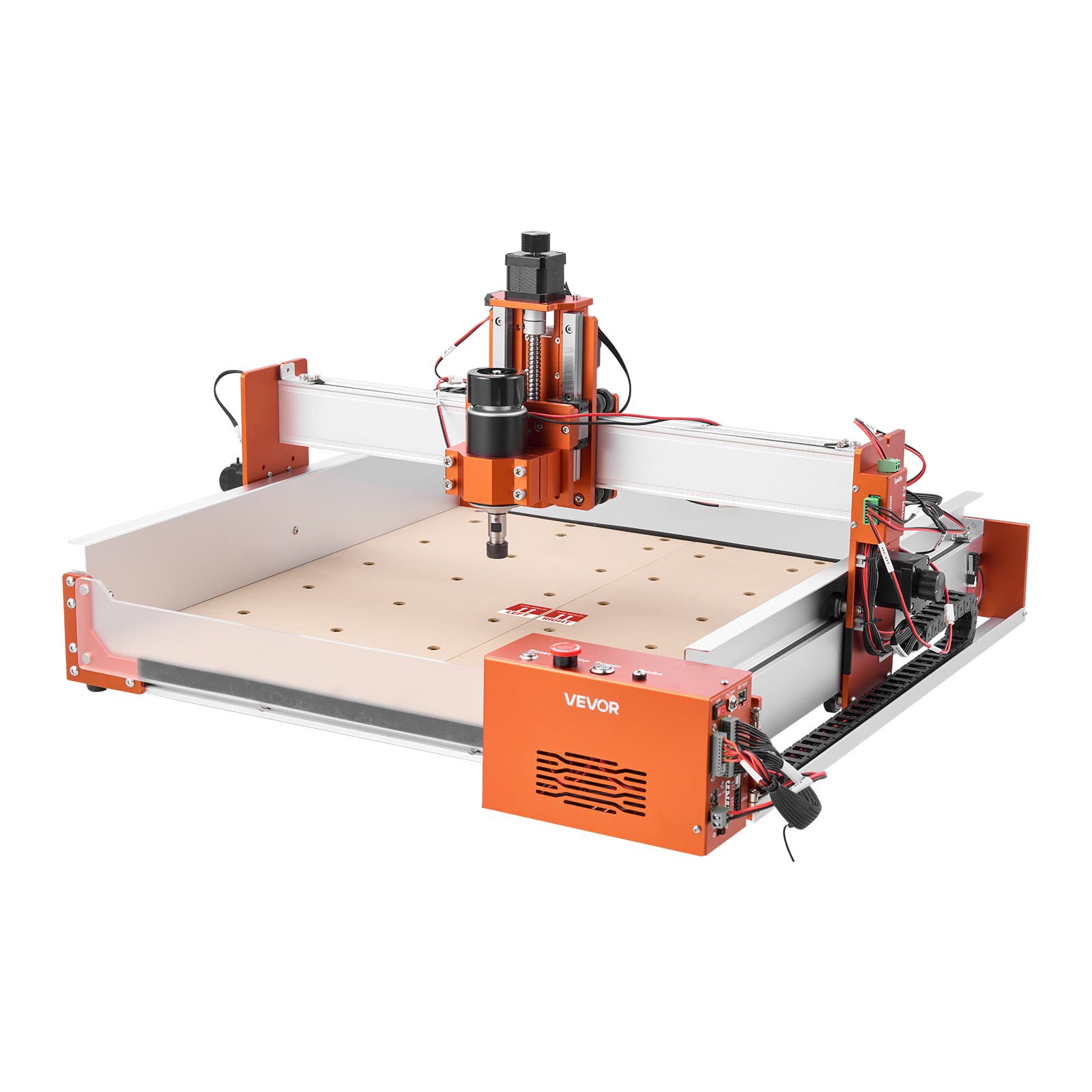 VEVOR Fresadora CNC de Grabado en Madera 3 Ejes, 100 W, con Husillo, Área de Trabajo 40 x 40 x 9,5 cm, Riel Lineal y Estructura de Aleación de Aluminio, para Tallado y Corte de Madera y Acrílico