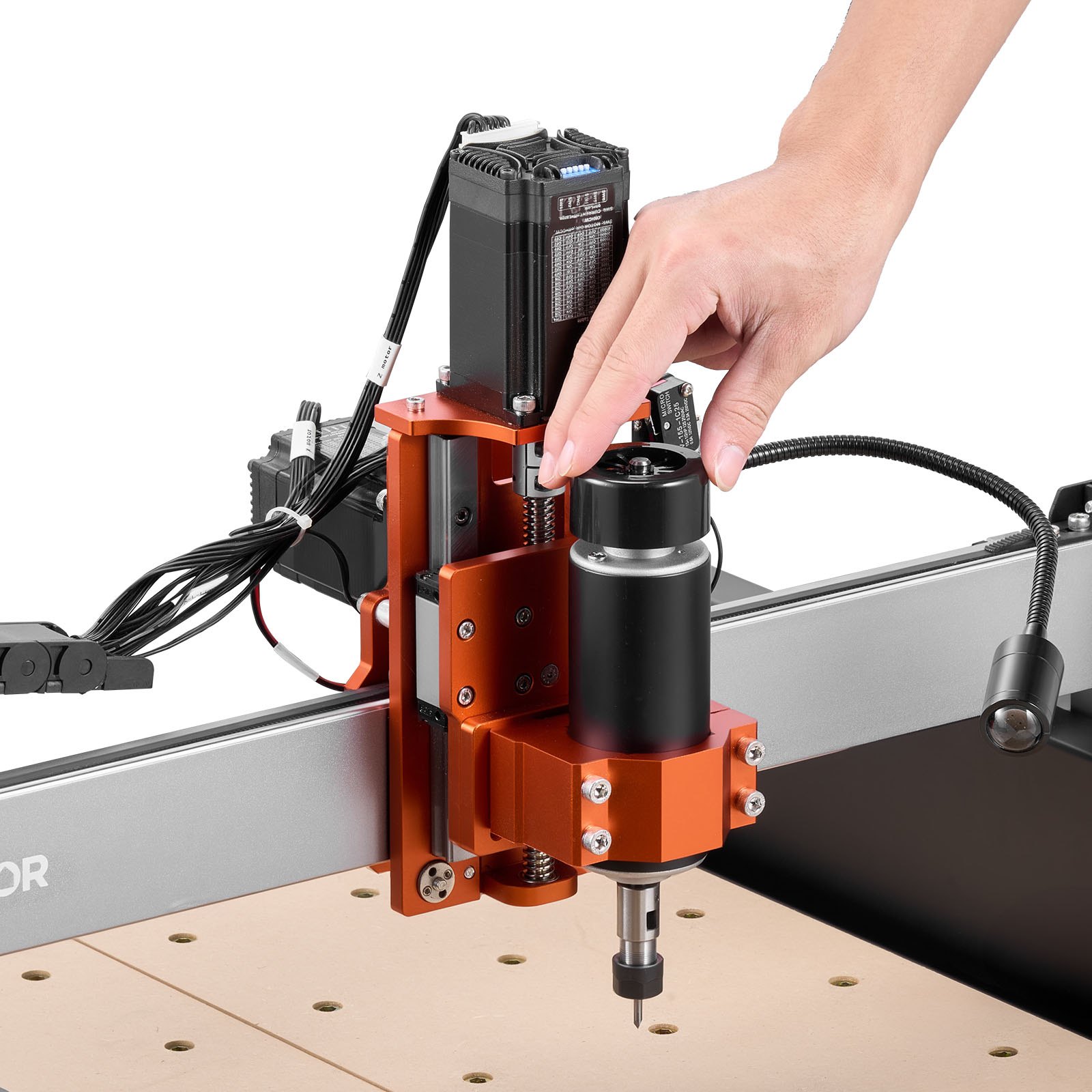 VEVOR Fresadora CNC de Grabado en Madera 3 Ejes, 100 W, con Husillo, Área de Trabajo 40 x 40 x 9,5 cm, Riel Lineal y Estructura de Aleación de Aluminio, para Tallado y Corte de Madera y Acrílico