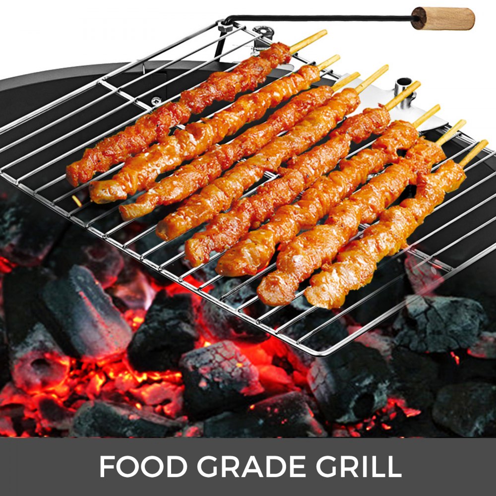 Chimenea Con Parrilla En Tierra 81x20cm Brasero Jardín Leña Ardiendo Patio