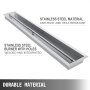 VEVOR Mesa Rectangular de Hoguera de Acero Inoxidable 201, 150 cm x 15,2 cm x 5,0 cm, Brasero Portátil de Mesa de Gas Propano, Exterior Metal para Aire Libre Brasero con Placa de Montaje Extraíble
