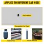 VEVOR Mesa Rectangular de Hoguera de Acero Inoxidable 201, 150 cm x 15,2 cm x 5,0 cm, Brasero Portátil de Mesa de Gas Propano, Exterior Metal para Aire Libre Brasero con Placa de Montaje Extraíble