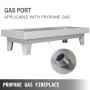 VEVOR Mesa Rectangular de Hoguera, 60 x 25 x 13 cm, Brasero Portátil de Mesa de Gas Propano, Brasero Exterior para Chimenea, Mesa de Foso de Fuego Rectangular para Chimenea, Chimenea Barbacoa Exterior