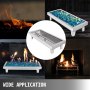VEVOR Mesa Rectangular de Hoguera, 60 x 25 x 13 cm, Brasero Portátil de Mesa de Gas Propano, Brasero Exterior para Chimenea, Mesa de Foso de Fuego Rectangular para Chimenea, Chimenea Barbacoa Exterior