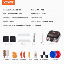 VEVOR 19 PCS Parrilla de Plástico Juguete con Luz y Sonido Parrilla de Encimera