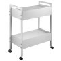 VEVOR Carro de laboratorio de 2 niveles carro médico de acero inoxidable Carga de 100 kg carro de servicio con ruedas giratorias de 360° para laboratorio, salón de belleza, hospital, uso dental