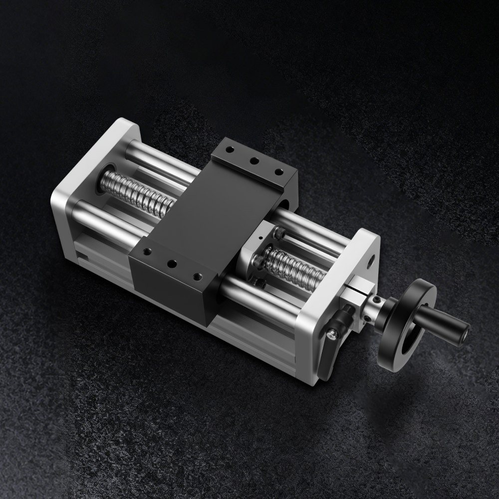 VEVOR Actuador Lineal carrera efectiva de 100 mm, Riel de guía lineal CNC con husillo de bolas, Eje Óptico Doble Alta precisión C7, Bloque Deslizante con Rodamiento, para Eje XYZ de Fresadora CNC