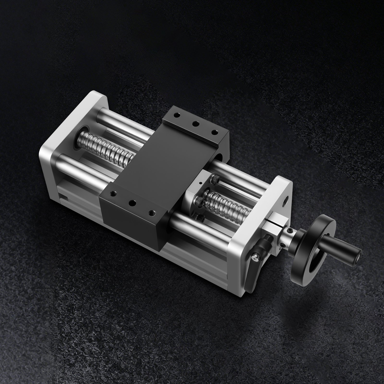 VEVOR Actuador Lineal carrera efectiva de 100 mm, Riel de guía lineal CNC con husillo de bolas, Eje Óptico Doble Alta precisión C7, Bloque Deslizante con Rodamiento, para Eje XYZ de Fresadora CNC