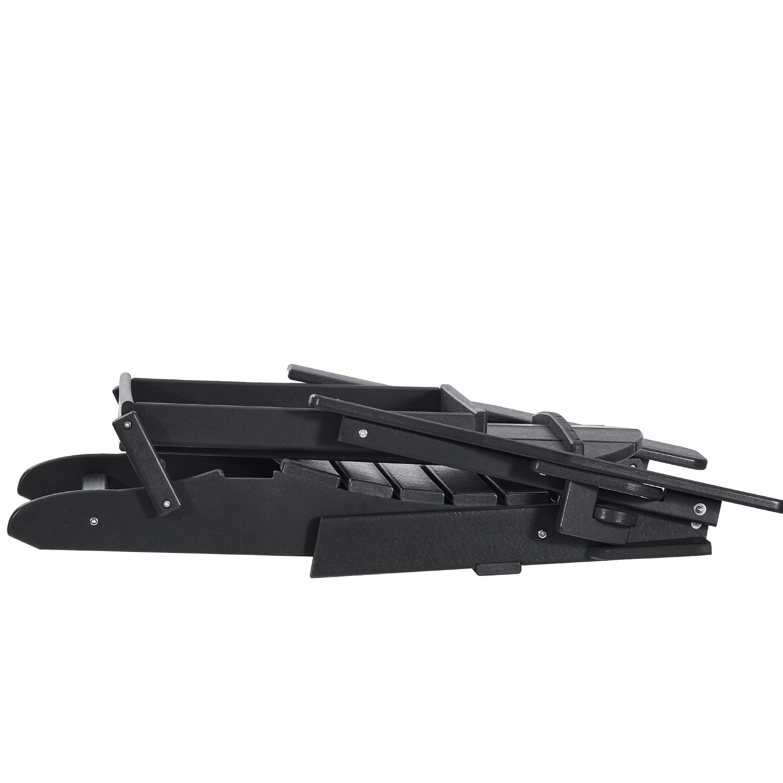 VEVOR 2 Juegos de Sillas Adirondack de Plástico Plegables y Portátiles de 800 x 755 x 915 mm para Exteriores, con Portavasos, Reposabrazos Relajante y Ergonómico para Jardín, Patio trasero, Negro