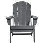 VEVOR 2 Juegos de Sillas Adirondack de Plástico Plegables y Portátiles de 800 x 755 x 915 mm para Exteriores, con Portavasos, Reposabrazos Relajante y Ergonómico para Jardín, Patio trasero, Gris