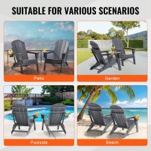 VEVOR 2 Juegos de Sillas Adirondack de Jardín para Terraza 800x755x915 mm Gris