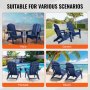 VEVOR 2 Juegos de Sillas Adirondack para Jardín 800 x 755 x 915 mm Azul Marino