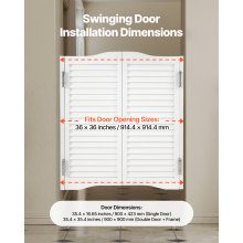 VEVOR Puertas Batientes de 900 x 28 x 900 mm con Arco Superior, Color Blanco