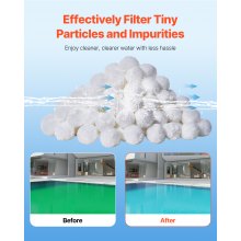 VEVOR Bolas de Filtro de Piscina Filtro de Arena 0,7 kg Reutilizables, Blanco