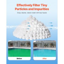 VEVOR Bolas de Filtro de Piscina Filtro de Arena 2,1 kg Reutilizables, Blanco