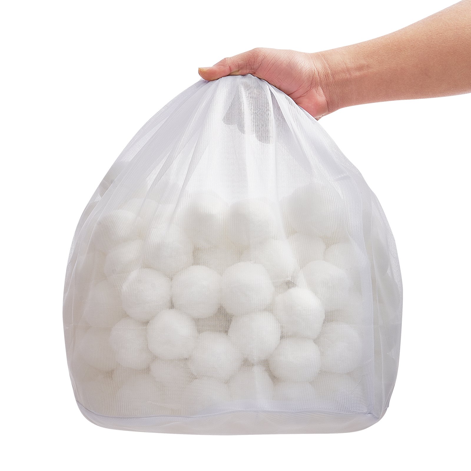 VEVOR Bolas de Filtro para Piscina 2,1 kg para Filtro de Arena de Piscina Medio Filtrante de Fibra de Poliéster Blanco Reutilizable con Bolsa de Lavado para Piscina, Acuario, Tanque, Piscina Elevada