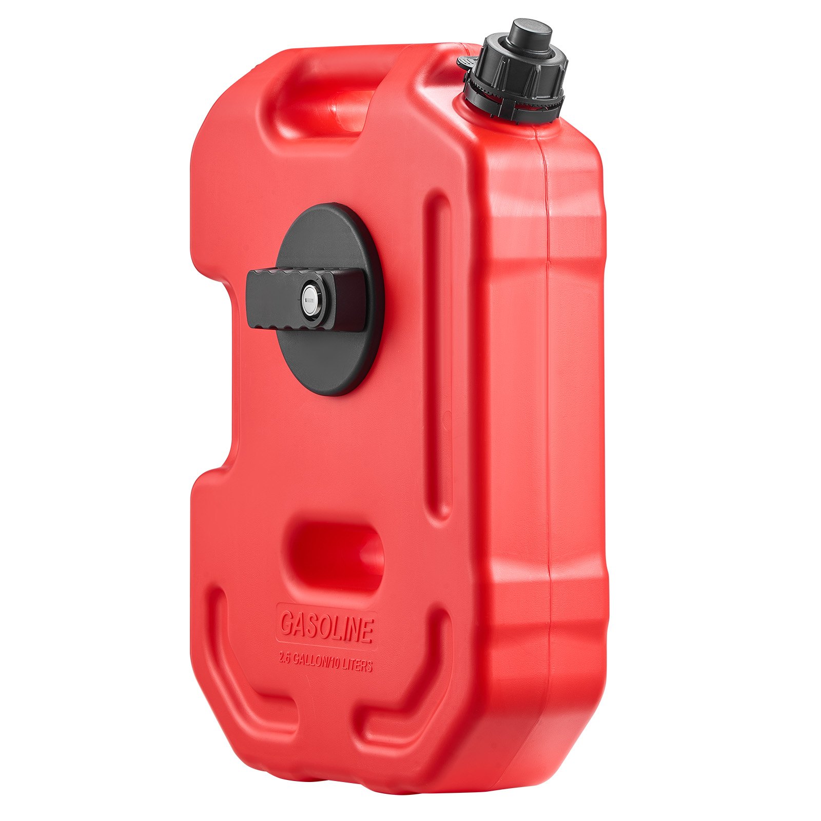 VEVOR Bidón de Gasolina de 10 L, Tanque de Combustible de HDPE y PP con Pico y Cerradura, Caudal Máximo de 15 L/min, a Prueba de Fugas, para la Mayoría de Autos, Motocicletas, ATV, UTV, Rojo, 1 Pieza