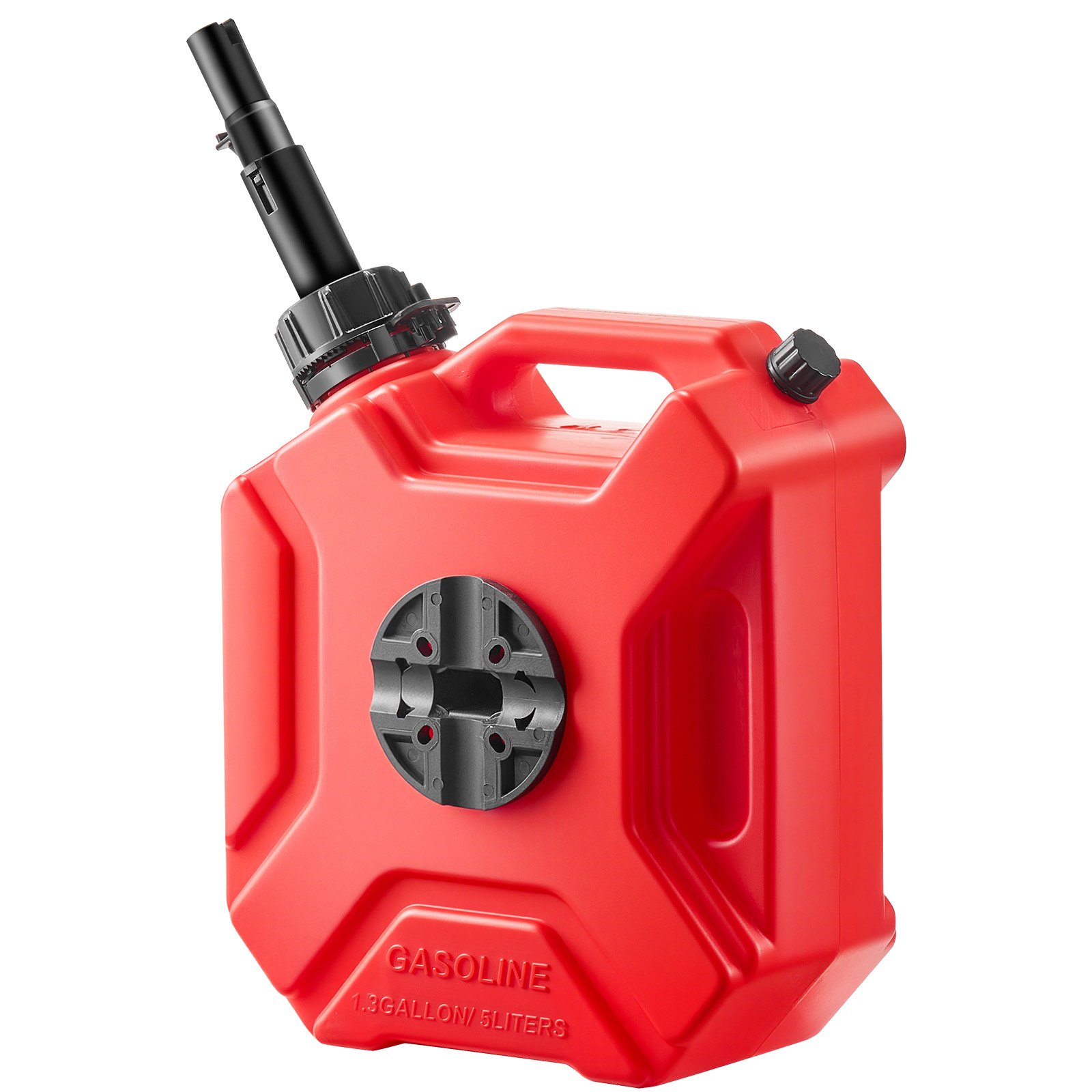 VEVOR Bidón de Gasolina de 5 L, Tanque de Combustible de HDPE y PP, con Pico y Cerradura, Caudal Máximo de 15 L/min, a Prueba de Fugas, para la Mayoría de Autos, Motocicletas, ATV, UTV, Rojo, 1 Pieza