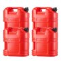 VEVOR Bidón de Gasolina de 19 L, Tanque de Combustible de HDPE y PP, con Pico y Escala, Caudal Máximo de 15 L/min, a Prueba de Fugas, para la Mayoría de Autos, Motocicletas, ATV, UTV, Rojo, 4 Piezas