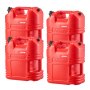 VEVOR Bidón de Gasolina de 19 L, Tanque de Combustible de HDPE y PP, con Pico y Escala, Caudal Máximo de 15 L/min, a Prueba de Fugas, para la Mayoría de Autos, Motocicletas, ATV, UTV, Rojo, 4 Piezas