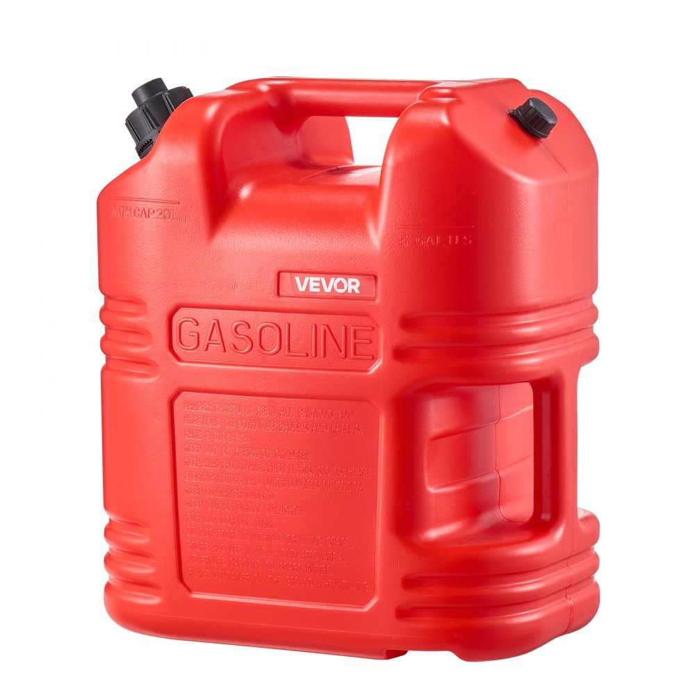 VEVOR Bidón de Gasolina de 19 L, Tanque de Combustible de HDPE y PP, con Pico y Escala, Caudal Máximo de 15 L/min, a Prueba de Fugas, para la Mayoría de Autos, Motocicletas, ATV, UTV, Rojo, 1 Pieza