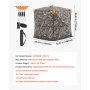 VEVOR Persiana de Caza Transparente para 2 o 3 Personas con Bolsa de Transporte, Camuflaje, de 360 Grados, con Puerta y Ventana Laterales Silenciosas, para Pavos y Ciervos, 1480 x 1480 x 1700 mm