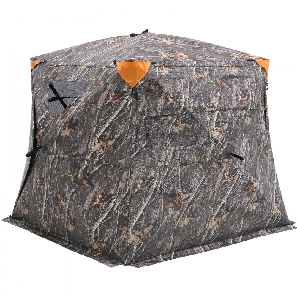 VEVOR Tienda de Caza Portátil Visión de 270° Puesto de Caza Plegable para 4-5 Personas con Bolsa de Transporte Tienda de Camuflaje Resistente Malla de Visión Unidireccional, 2205 x 2205 x 1750 mm