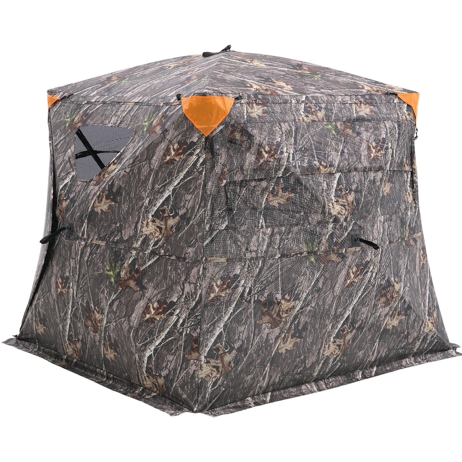 VEVOR Tienda de Caza Portátil Visión de 270° Puesto de Caza Plegable para 4-5 Personas con Bolsa de Transporte Tienda de Camuflaje Resistente Malla de Visión Unidireccional, 2205 x 2205 x 1750 mm