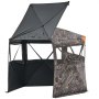 VEVOR Persiana de Caza Oculta Reforzada y Duradera 6-7 Personas con Bolsa de Transporte, Camuflaje, con Puerta y Ventana Silenciosas con Cremallera, para Pavos y Ciervos, 2150 x 2150 x 2000 mm