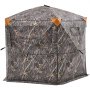 VEVOR Persiana de Caza Oculta Reforzada y Duradera 6-7 Personas con Bolsa de Transporte, Camuflaje, con Puerta y Ventana Silenciosas con Cremallera, para Pavos y Ciervos, 2150 x 2150 x 2000 mm