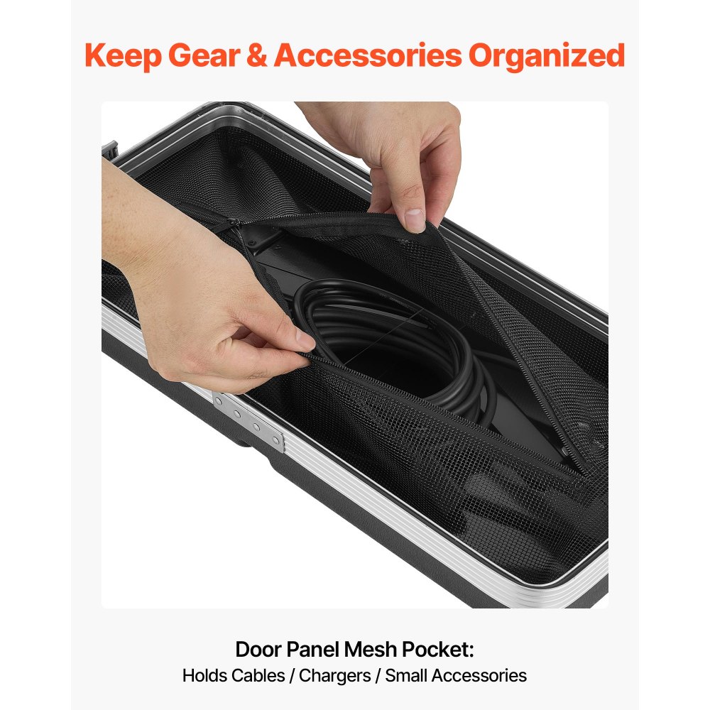 VEVOR Maleta para Rack 4U Profundidad de 310 mm, Caja de Soporte de Sonido con Construcción ABS, Cierres Empotrados, Carcasa para Audio, Cubierta Frontal y Trasera Desmontables, para Amplificador