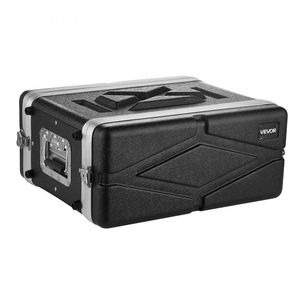 VEVOR Maleta para Rack 4U Profundidad de 310 mm, Caja de Soporte de Sonido con Construcción ABS, Cierres Empotrados, Carcasa para Audio, Cubierta Frontal y Trasera Desmontables, para Amplificador