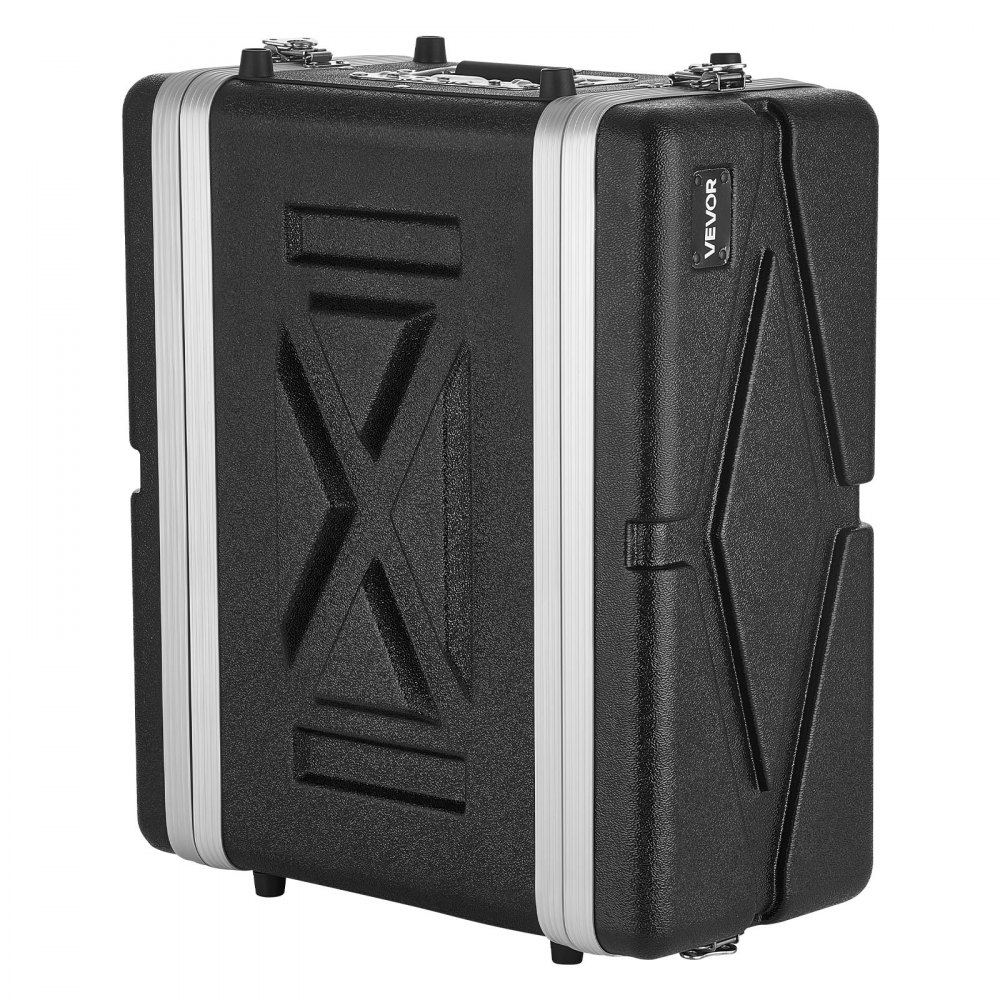 VEVOR Maleta para Rack 4U Profundidad de 310 mm, Caja de Soporte de Sonido con Construcción ABS, Cierres Empotrados, Carcasa para Audio, Cubierta Frontal y Trasera Desmontables, para Amplificador