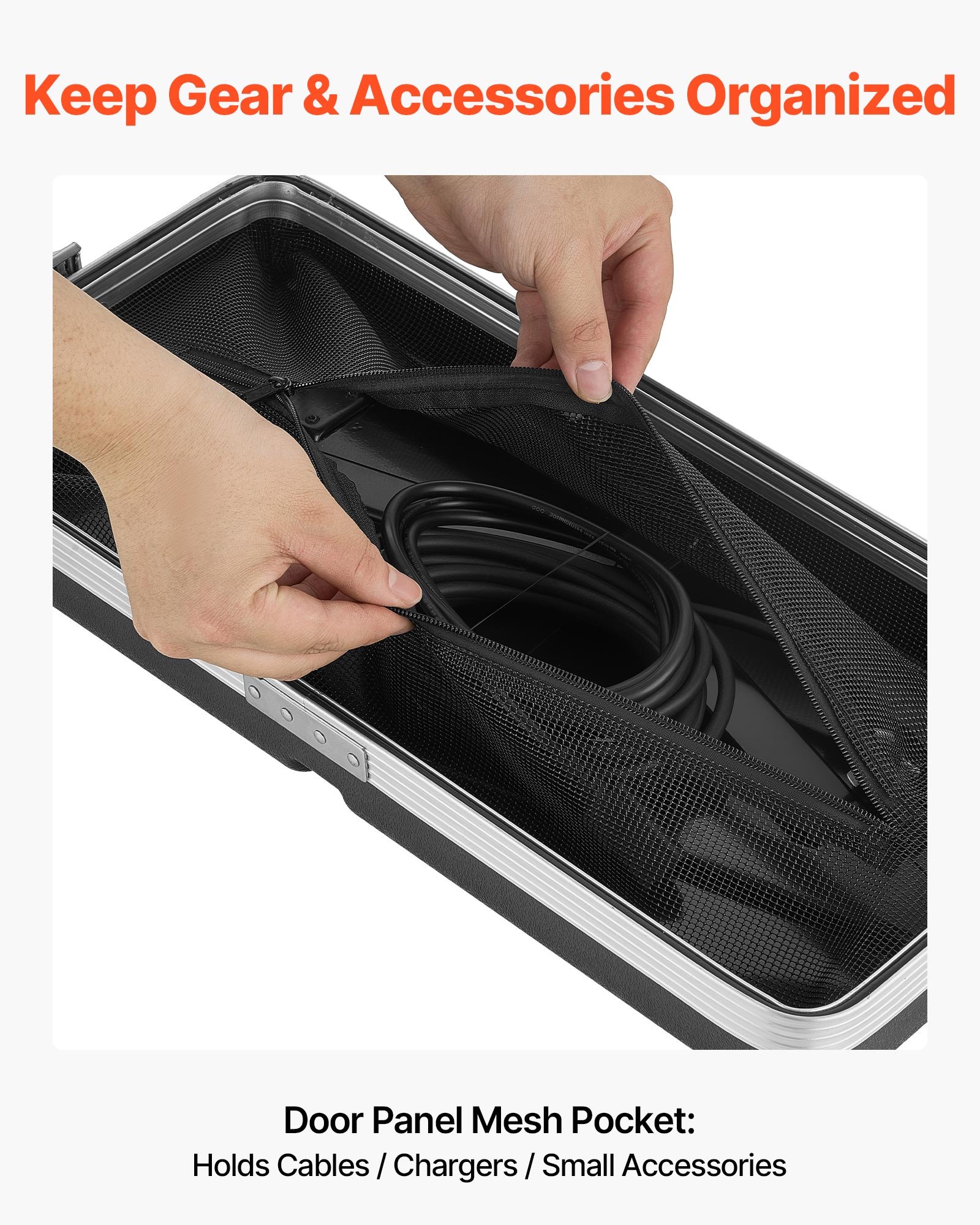 VEVOR Maleta para Rack 4U Profundidad de 310 mm, Caja de Soporte de Sonido con Construcción ABS, Cierres Empotrados, Carcasa para Audio, Cubierta Frontal y Trasera Desmontables, para Amplificador