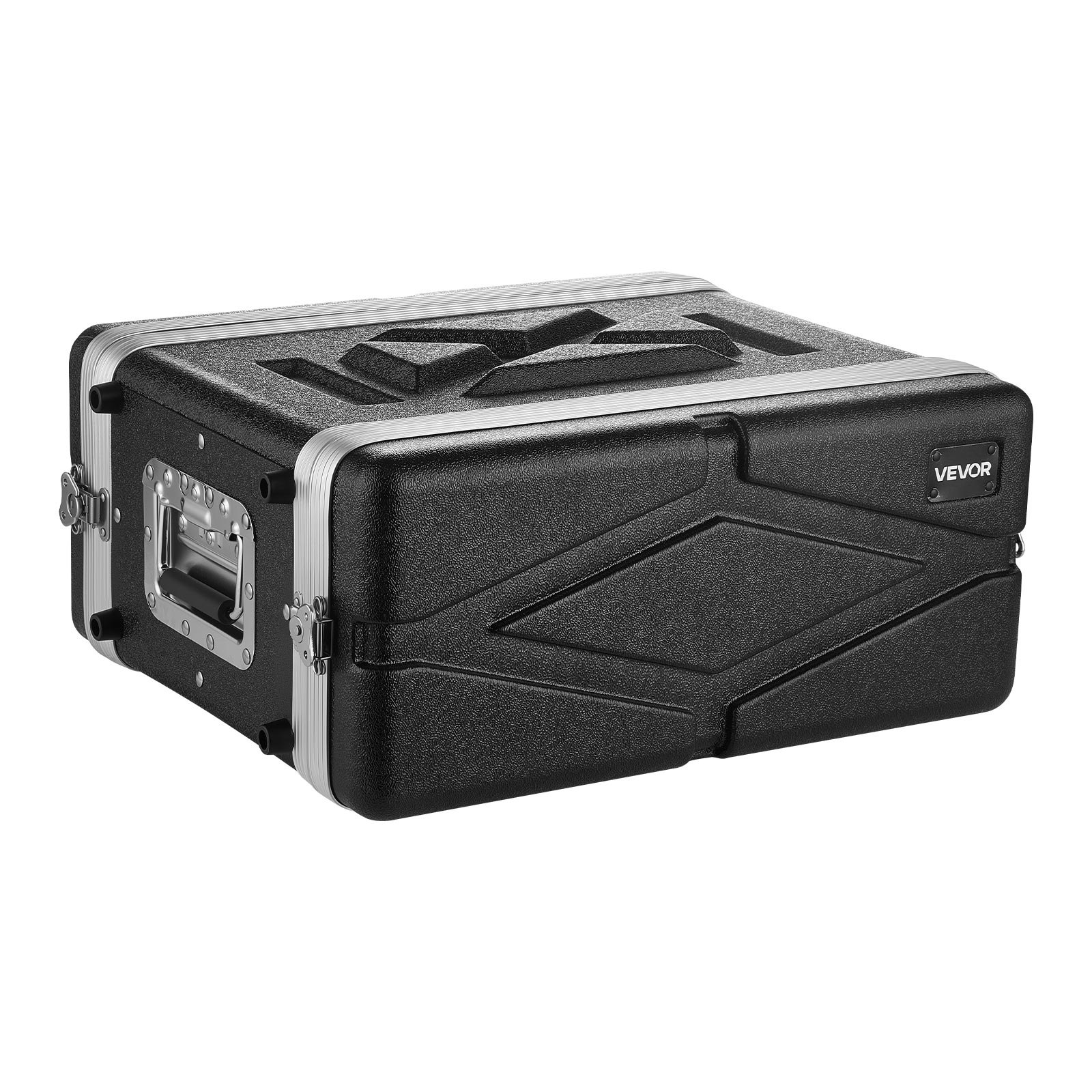 VEVOR Maleta para Rack 4U Profundidad de 310 mm, Caja de Soporte de Sonido con Construcción ABS, Cierres Empotrados, Carcasa para Audio, Cubierta Frontal y Trasera Desmontables, para Amplificador