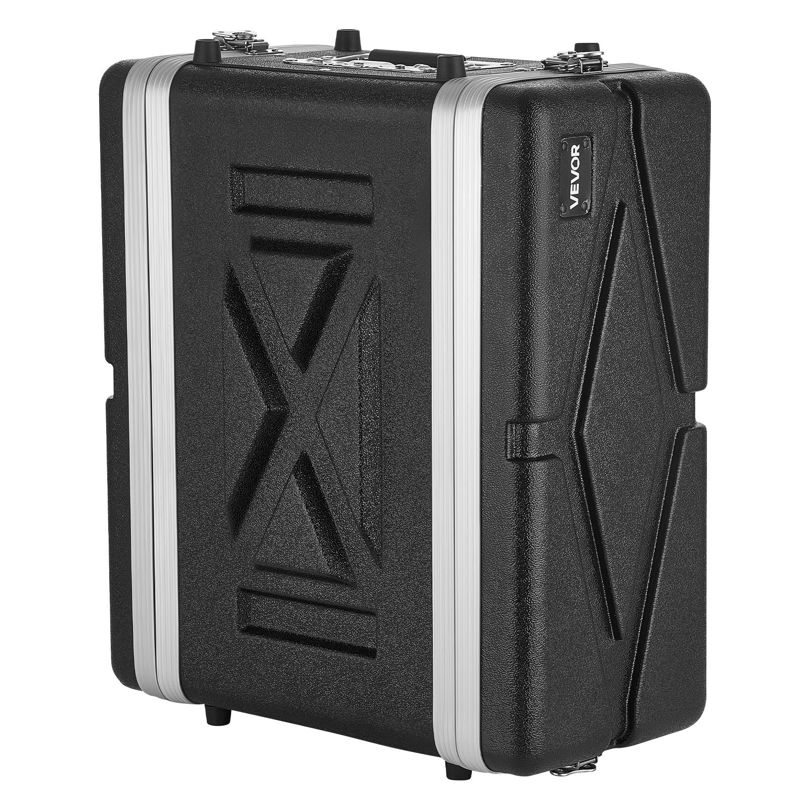 VEVOR Maleta para Rack 4U Profundidad de 310 mm, Caja de Soporte de Sonido con Construcción ABS, Cierres Empotrados, Carcasa para Audio, Cubierta Frontal y Trasera Desmontables, para Amplificador