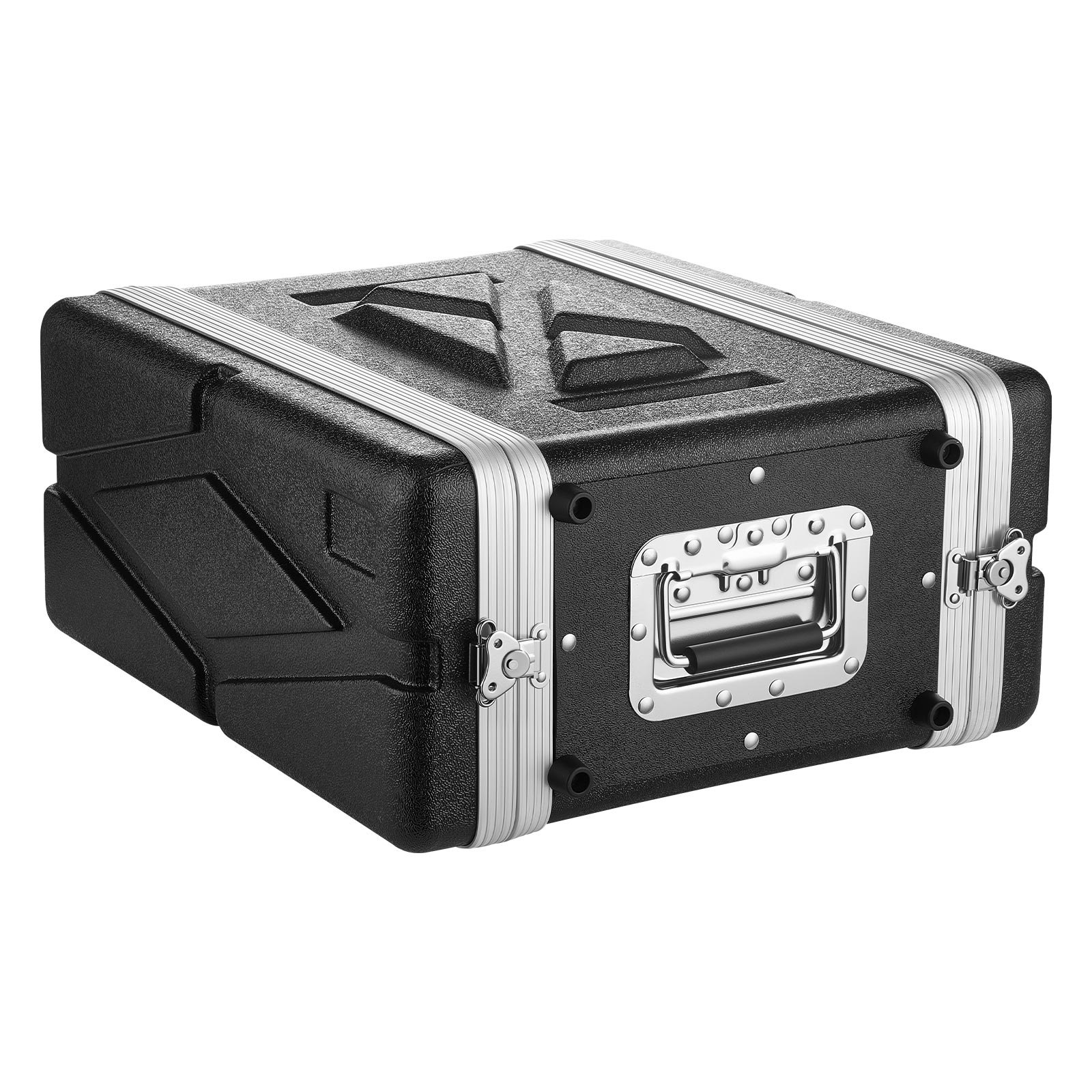 VEVOR Maleta para Rack 4U Profundidad de 310 mm, Caja de Soporte de Sonido con Construcción ABS, Cierres Empotrados, Carcasa para Audio, Cubierta Frontal y Trasera Desmontables, para Amplificador