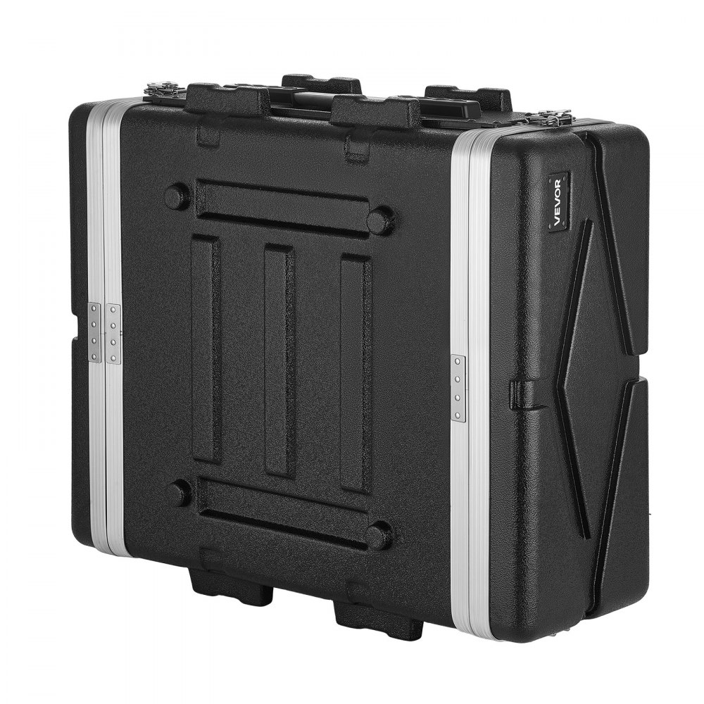 VEVOR Maleta para Rack 4U Profundidad de 480 mm, Caja de Soporte de Sonido con Construcción ABS, Cierres Empotrados, Carcasa para Audio, Cubierta Frontal y Trasera Desmontables, para Amplificador