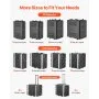 VEVOR Maleta para Rack 4U Profundidad de 480 mm, Caja de Soporte de Sonido con Construcción ABS, Cierres Empotrados, Carcasa para Audio, Cubierta Frontal y Trasera Desmontables, para Amplificador
