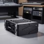 VEVOR 4U Rack Case, Standard 480 mm Depth, Server Rack Cabinet with ABS Construction, Heavy Duty Recessed Twist Latches, Detachable Front & Back Cover, Easy Installation, for Amplifiers, DJ Mixers