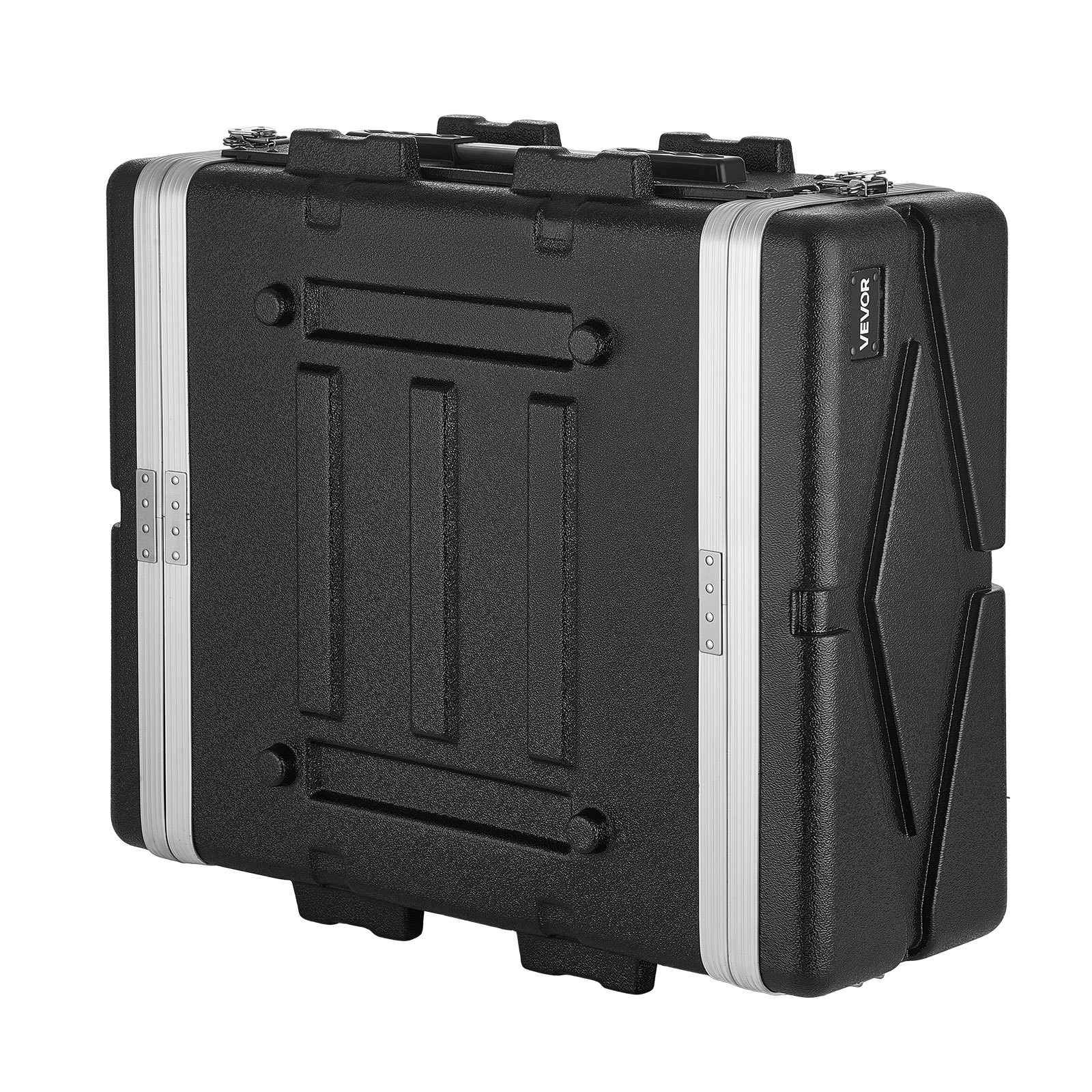VEVOR Maleta para Rack 4U Profundidad de 480 mm, Caja de Soporte de Sonido con Construcción ABS, Cierres Empotrados, Carcasa para Audio, Cubierta Frontal y Trasera Desmontables, para Amplificador