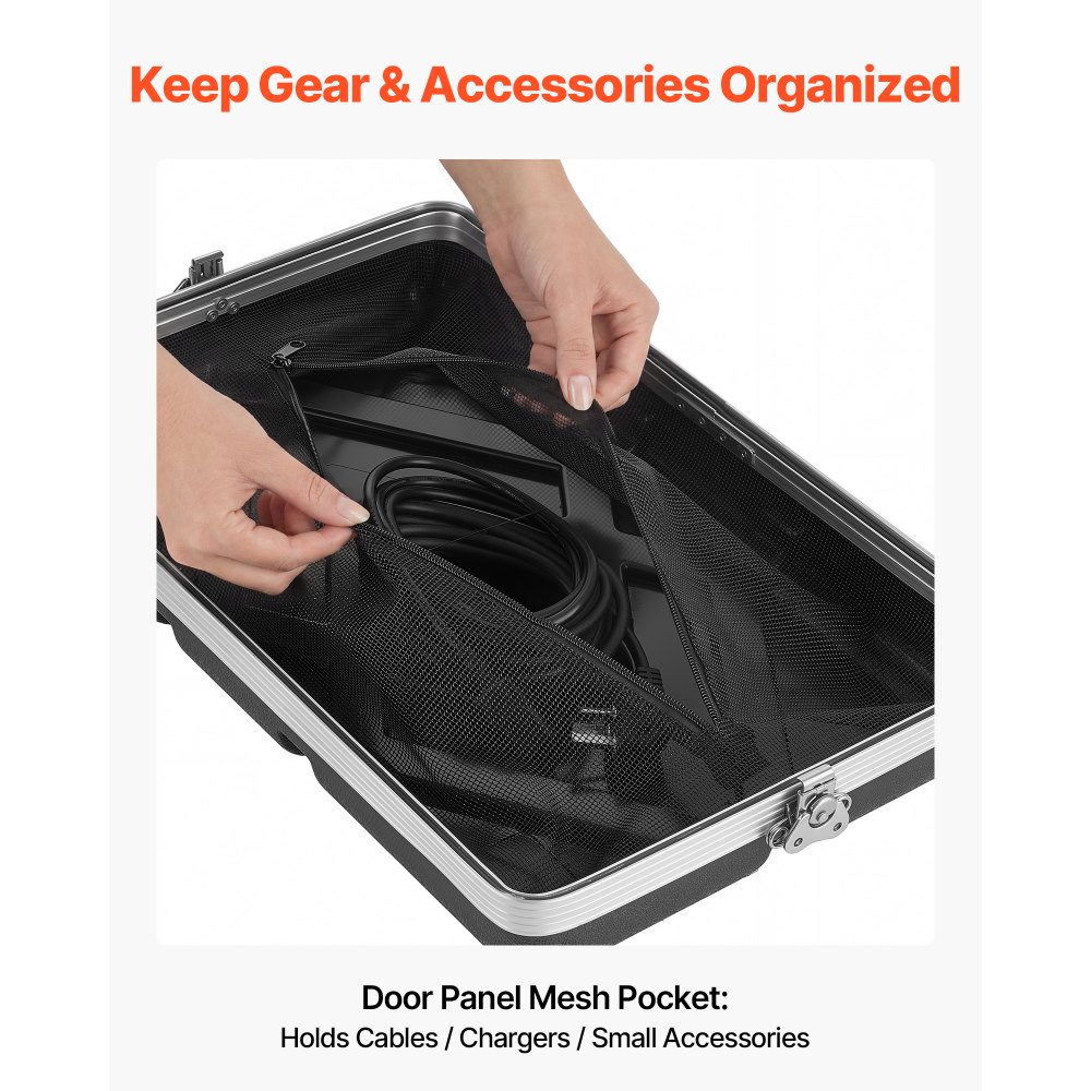 VEVOR Maleta para Rack 6U Profundidad de 310 mm, Caja de Soporte de Sonido con Construcción ABS, Cierres Empotrados, Carcasa para Audio, Cubierta Frontal y Trasera Desmontables, para Amplificador