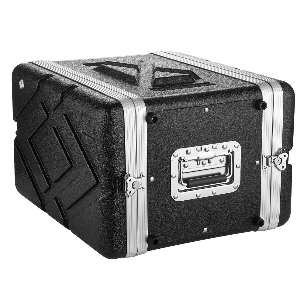 VEVOR Maleta para Rack 6U Profundidad de 310 mm, Caja de Soporte de Sonido con Construcción ABS, Cierres Empotrados, Carcasa para Audio, Cubierta Frontal y Trasera Desmontables, para Amplificador