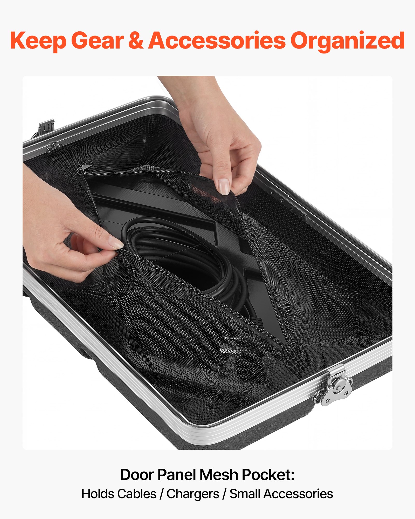 VEVOR Maleta para Rack 6U Profundidad de 310 mm, Caja de Soporte de Sonido con Construcción ABS, Cierres Empotrados, Carcasa para Audio, Cubierta Frontal y Trasera Desmontables, para Amplificador