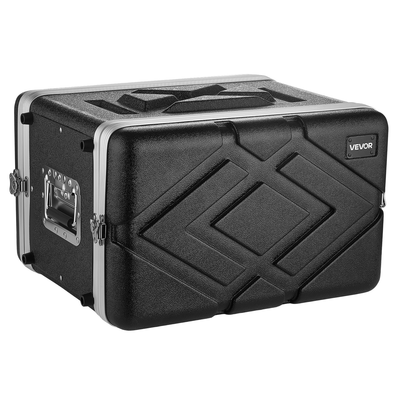 VEVOR Maleta para Rack 6U Profundidad de 310 mm, Caja de Soporte de Sonido con Construcción ABS, Cierres Empotrados, Carcasa para Audio, Cubierta Frontal y Trasera Desmontables, para Amplificador