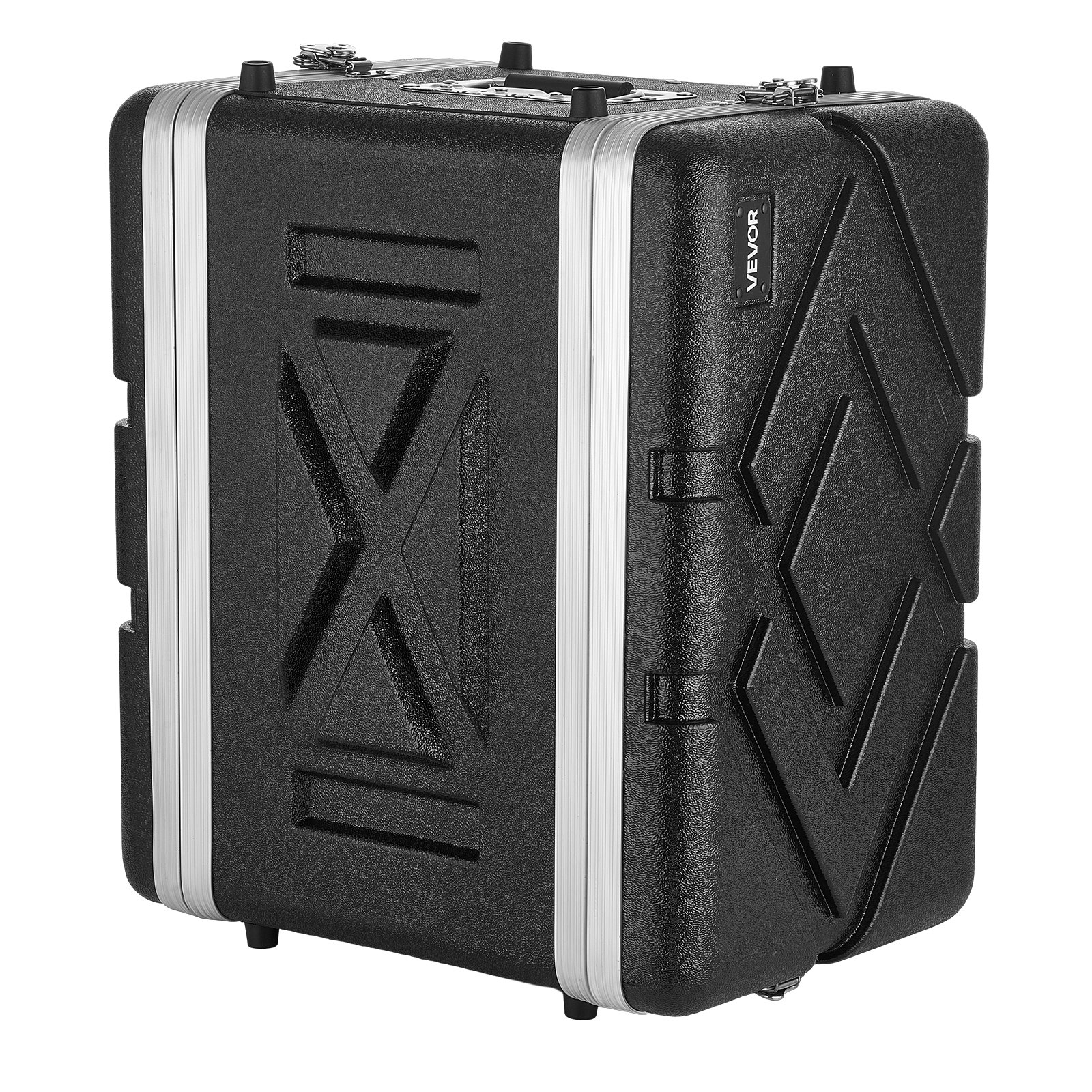 VEVOR Maleta para Rack 6U Profundidad de 310 mm, Caja de Soporte de Sonido con Construcción ABS, Cierres Empotrados, Carcasa para Audio, Cubierta Frontal y Trasera Desmontables, para Amplificador
