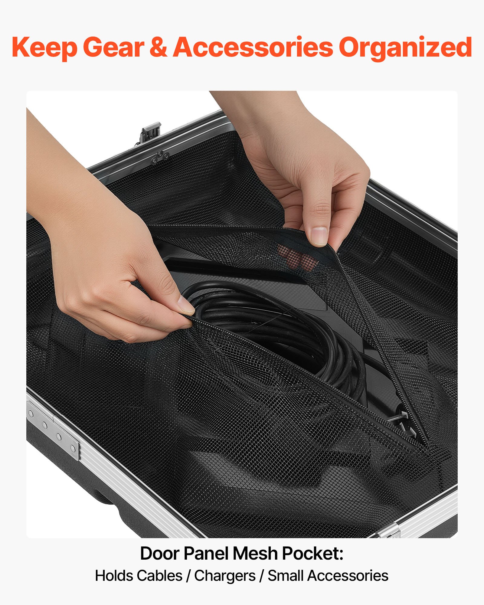 VEVOR Maleta para Rack 8U Profundidad de 310 mm, Caja de Soporte de Sonido con Construcción ABS, Cierres Empotrados, Carcasa para Audio, Cubierta Frontal y Trasera Desmontables, para Amplificador