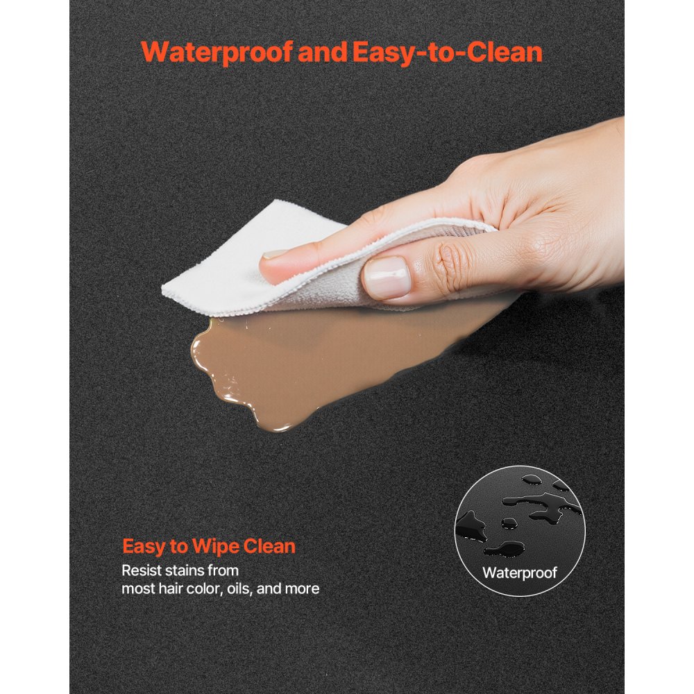 VEVOR Salon Mat for Hairdressers, 910x1520 mm, Semi-Circular Standing Mat, 13 mm Thick Anti-Fatigue Mat with Round Cutout, Easy-to-Clean PVC Surface & Beveled Edges to Prevent Tripping