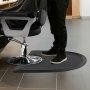 VEVOR Alfombrilla de Peluquería para Estilistas, Semicircular, Antifatiga, con Corte Redondo, Superficie de PVC Fácil de Limpiar y Bordes Biselados Antirretroceso, Práctico, 1220 x 905 x 13 mm