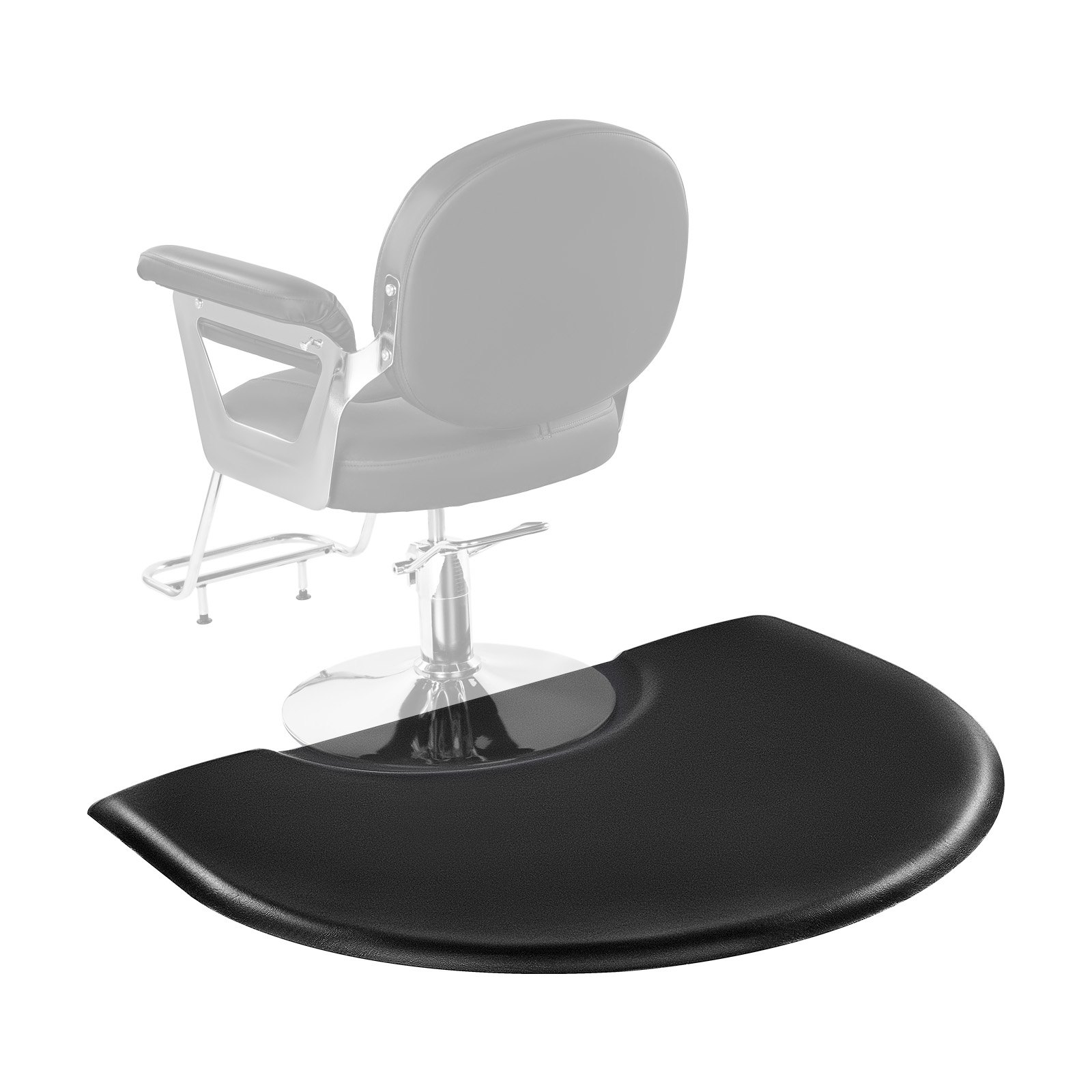 VEVOR Alfombrilla de Peluquería para Estilistas, Semicircular, Antifatiga, con Corte Redondo, Superficie de PVC Fácil de Limpiar y Bordes Biselados Antirretroceso, 1220 x 930 x 25 mm, Negro Mate