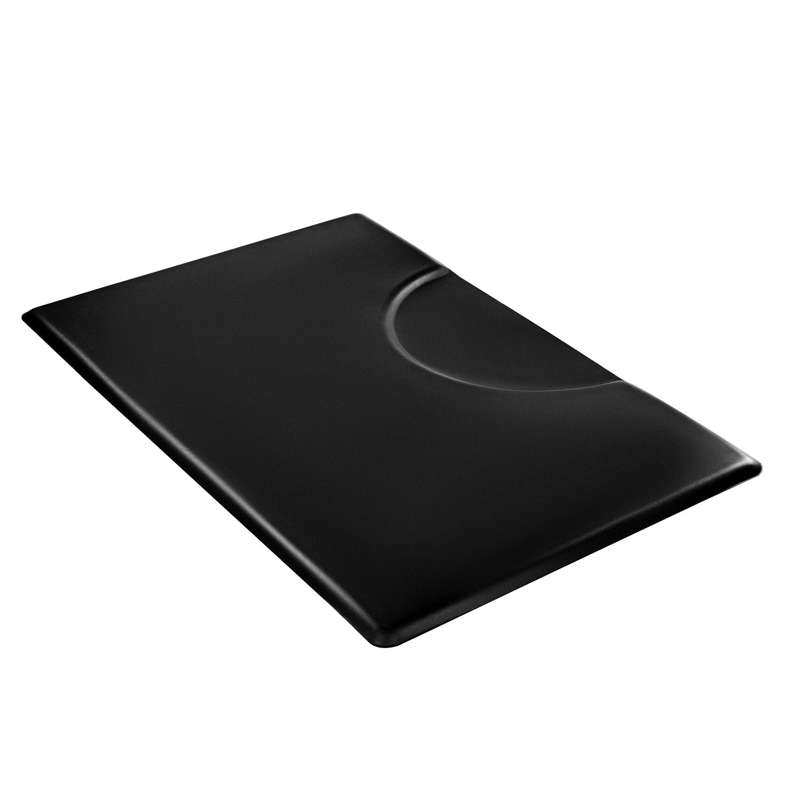 VEVOR Alfombrilla de Peluquería Rectangular, Antifatiga, Cómoda y Elegante, de PVC + PU, con Corte Redondo, Bordes Biselados Antirretroceso y Base Antideslizante, 1525 x 915 x 23 mm, Negro Mate